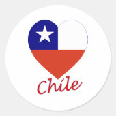 Chileense vlag ronde sticker (Voorkant)