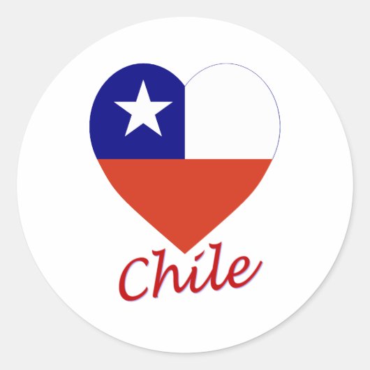 Chileense vlag ronde sticker (Voorkant)