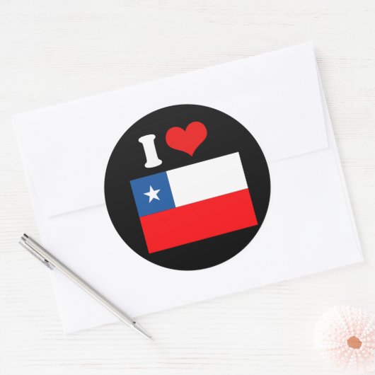 Chileense vlag ronde sticker (Envelop)