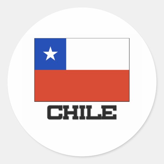 Chileense vlag ronde sticker (Voorkant)