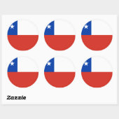 Chileense vlag ronde sticker (Vel)