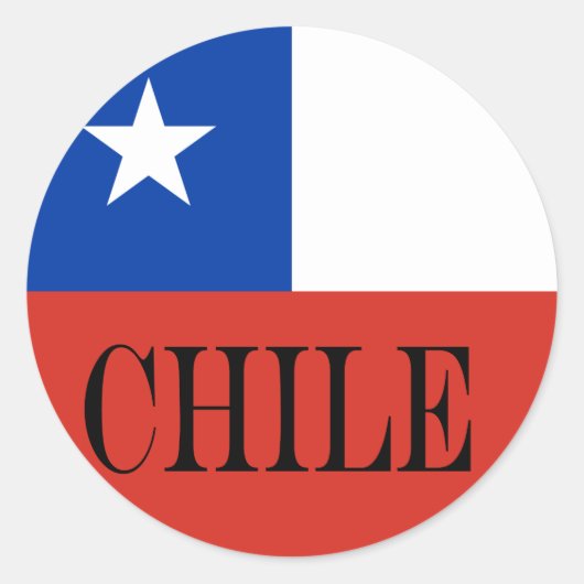 Chileense vlag ronde sticker (Voorkant)