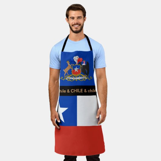 Chileense vlag Schort, Chile Chefs keuken Schort (Gedragen)