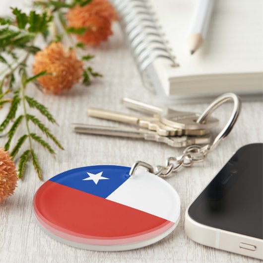 Chileense vlag sleutelhanger (Voorkant Rechts)