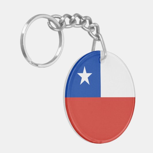 Chileense vlag sleutelhanger (Voorkant Links)