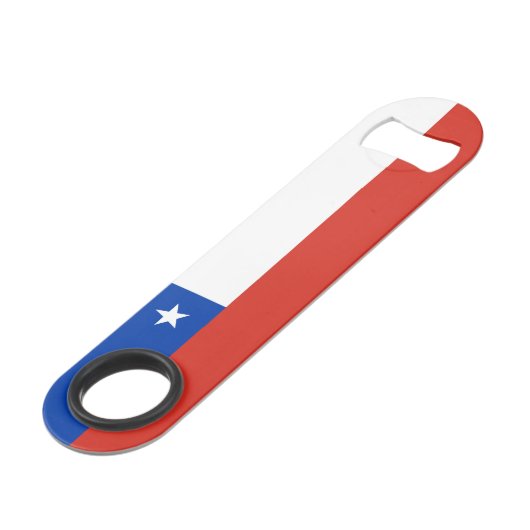 Chileense vlag speed flessenopener (Voorkant Gekanteld)