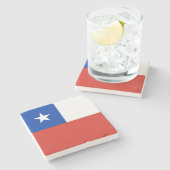 Chileense vlag stenen onderzetter (Zijkant)
