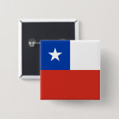 Chileense vlag vierkante button 5,1 cm (Voorkant /achterkant)