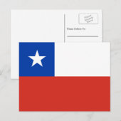 Chileense vlag, vlag van Chili Briefkaart (Voorkant / Achterkant)