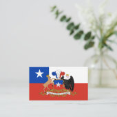 Chileense vlag & wapen, vlag van Chili Visitekaartje (Staand voorkant)