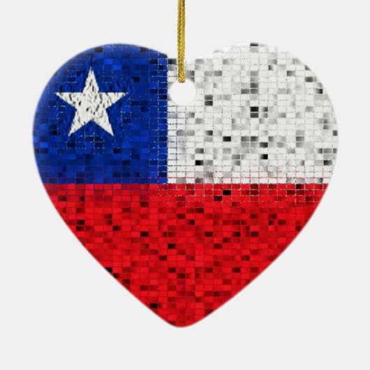 Chileense vlaggenglitterversiering keramisch ornament (Achterkant)