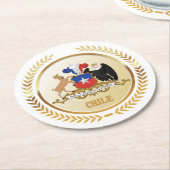 Chileense wapenstilstand ronde kartonnen onderzetter (Gebogen)