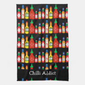 Chili Addict Chili Bottles Patroon Theedoek (Verticaal)