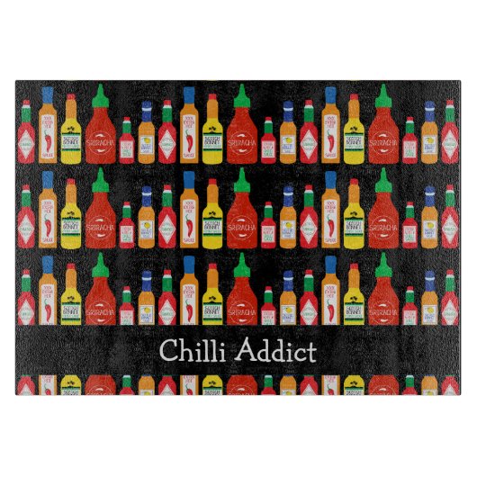 Chili Addict Spicy Food Liefhebber Patroon Snijplank (Voorkant)