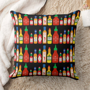 Chili Addict Spicy Food Lover Chili Bottles Print Kussen