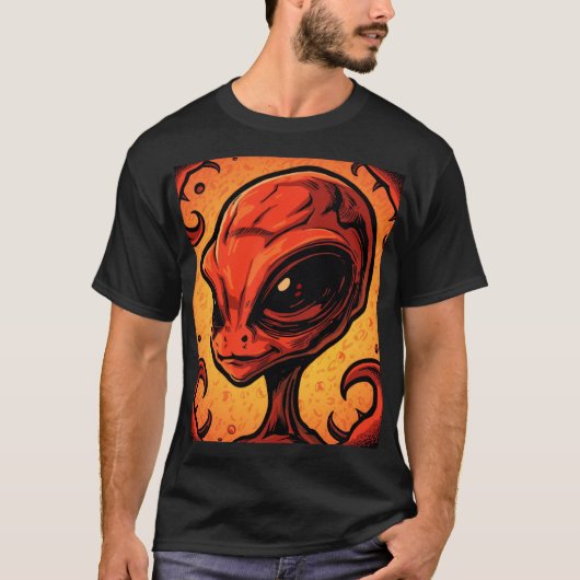 Chili Alien – Grappig pittig voedsel kunst T-shirt (Voorkant)