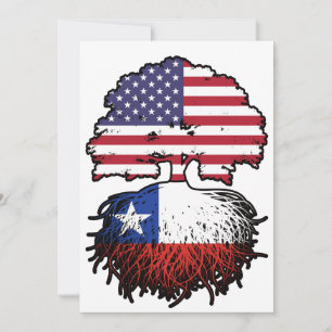 Chili - Amerikaanse vlag - boomstammen Kaart