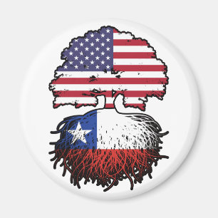 Chili - Amerikaanse vlag - boomstammen Magneet