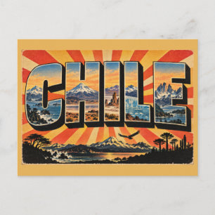 Chili Andes Woestijn Gletsjers Kust Kunst Briefkaart