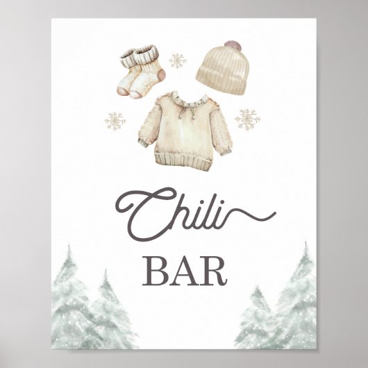 Chili Bar Food Winter Baby It's Cold Outside Poster (Voorkant)