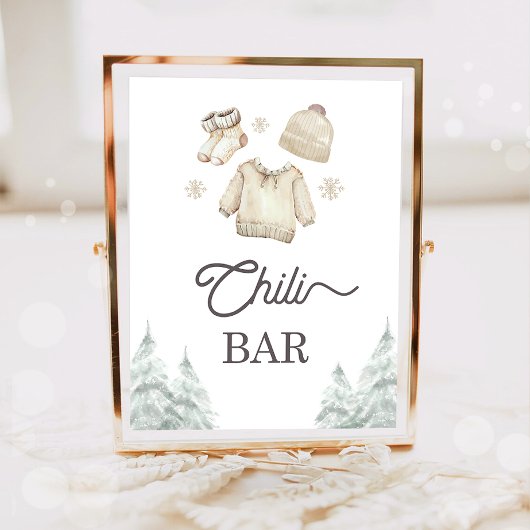 Chili Bar Food Winter Baby It's Cold Outside Poster