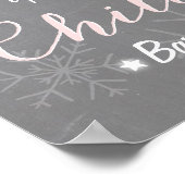 Chili Bar-teken Roze sneeuwvlok Chilly Rustic Wint Poster (Hoek)