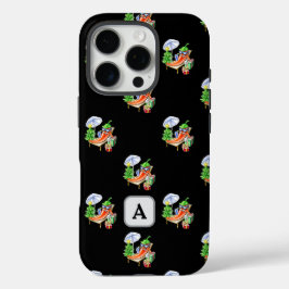 Chili Beach Christmas Voeg je Initiaal toe Zwart iPhone 16 Pro Hoesje