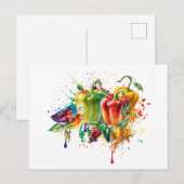 Chili & Bell Peppers Splatter Art Briefkaart (Voorkant / Achterkant)