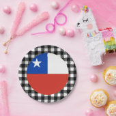 Chili Bord, buffelpleister en Chileense vlag Papieren Bordje (Feest)
