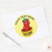 Chili Bowl Cartoon Tekening Ronde Sticker (Envelop)