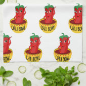 Chili Bowl Cartoon tekenpatroon Theedoek (Gevouwen)