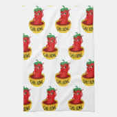 Chili Bowl Cartoon tekenpatroon Theedoek (Verticaal)