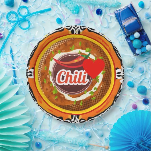 Chili Bowl Papieren Bordje (Feest)