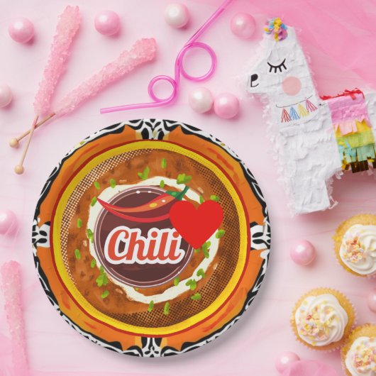 Chili Bowl Papieren Bordje (Feest)