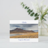 Chili - briefkaart Laguna Miscanti met tekst (Staand voorkant)