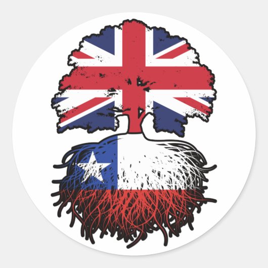 Chili - Brits - Brits - Bergoldvlag Ronde Sticker (Voorkant)
