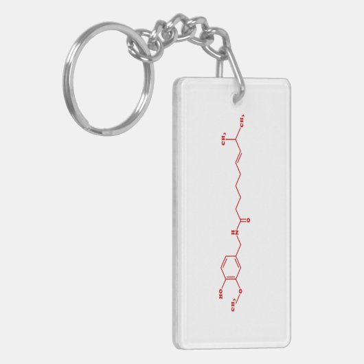 Chili Capsaïcine Moleculaire Chemische Formule Sleutelhanger (Voorkant Links)