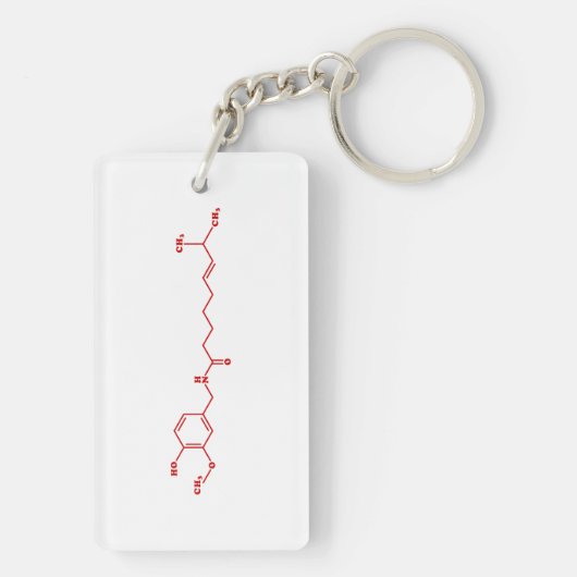 Chili Capsaïcine Moleculaire Chemische Formule Sleutelhanger (achterkant)