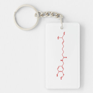 Chili Capsaïcine Moleculaire Chemische Formule Sleutelhanger