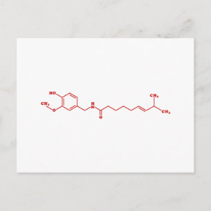 Chili Capsaicine Molecular Chemical Formule Briefkaart