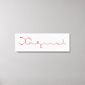 Chili Capsaicine Molecular Chemical Formule Canvas Afdruk (Voorkant)