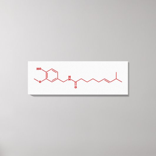 Chili Capsaicine Molecular Chemical Formule Canvas Afdruk (Voorkant)
