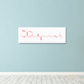 Chili Capsaicine Molecular Chemical Formule Canvas Afdruk (Insitu (Houten vloer))