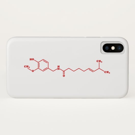 Chili Capsaicine Molecular Chemical Formule Case-Mate iPhone Case (Achterkant (horizontaal))