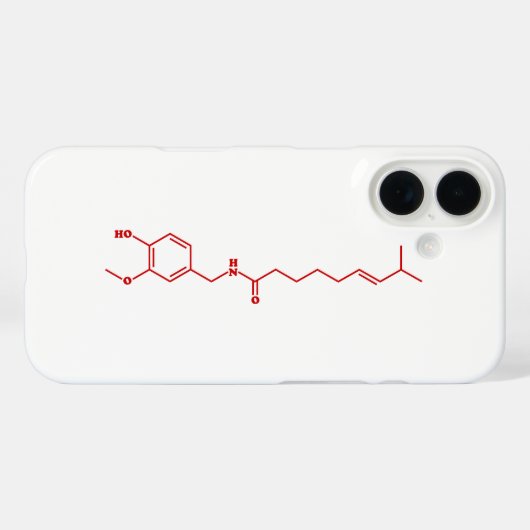 Chili Capsaicine Molecular Chemical Formule Case-Mate iPhone Case (Achterkant (horizontaal))