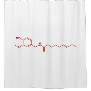 Chili Capsaicine Molecular Chemical Formule Douchegordijn