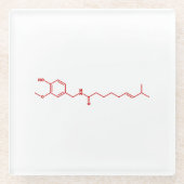 Chili Capsaicine Molecular Chemical Formule Glazen Onderzetter (Voorkant)