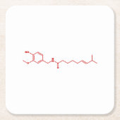 Chili Capsaicine Molecular Chemical Formule Kartonnen Onderzetters (Voorkant)