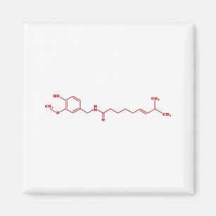 Chili Capsaicine Molecular Chemical Formule Magneet