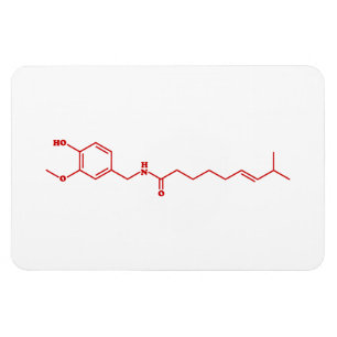 Chili Capsaicine Molecular Chemical Formule Magneet